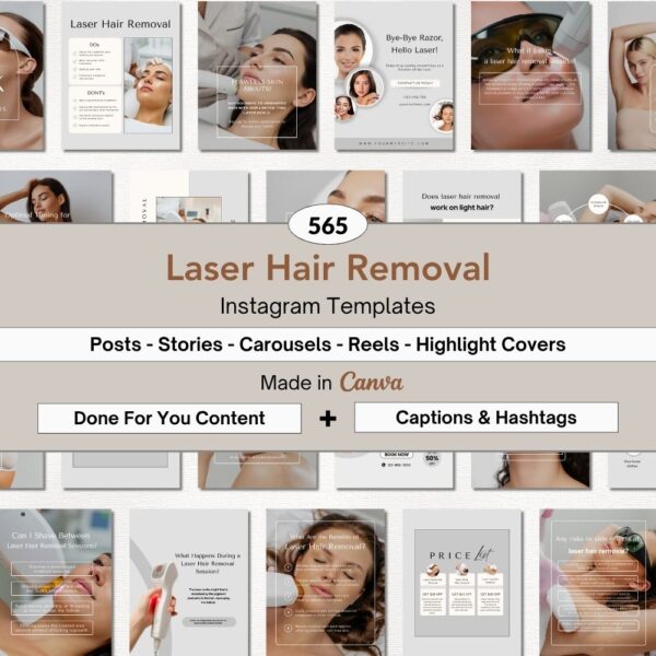 laser hair removal instagram templates