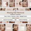 waxing hair removal instagram templates
