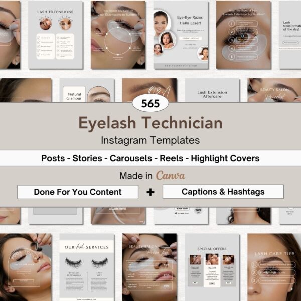 lash technician instagram templates
