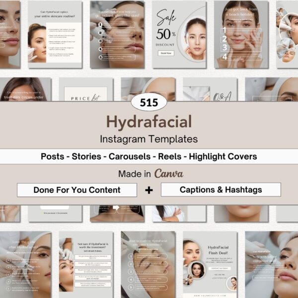 hydrafacial instagram templates